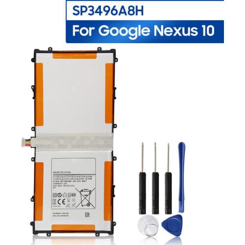 Samsung Original SP3496A8H Battery For Samsung Google Nexus 10 GT-P8110 HA32ARB SP3496A8H(1S2P) Genuine Tablet Battery 9000mAh