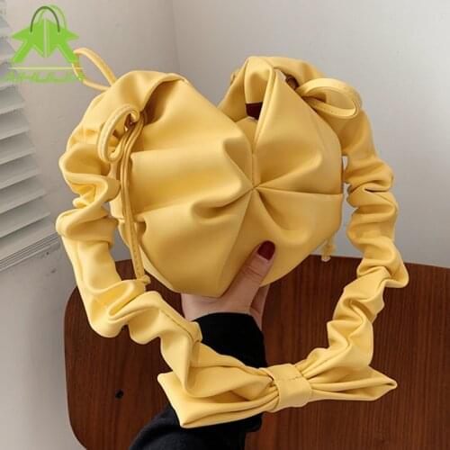 Fashion Casual Solid Color Handbag for Women High Quality Luxury Designer PU Leather Shoulder Bag New 2021 Bow Messenger Bags