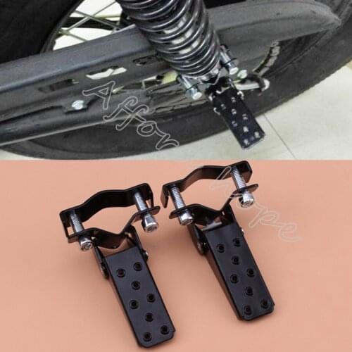 Universal For Yamaha Honda SUZUKI Black Aluminum Motorcycle Passenger Foot Peg Rear Pedal Footrest Footpegs 25-28mm