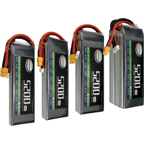 High Rate Graphene Battery 5200mAh 75C RC LiPo Battery 2S 7.4V 3S 11.1V 4S 14.8V 5S 18.5V 6S 22.2V For Helicopter Airplane Drone