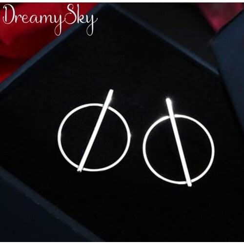 Trendy Silver Color Circle Earrings For Women Girls 2019 Bijoux Femme Gifts Round Earrings joyas de plata Brincos