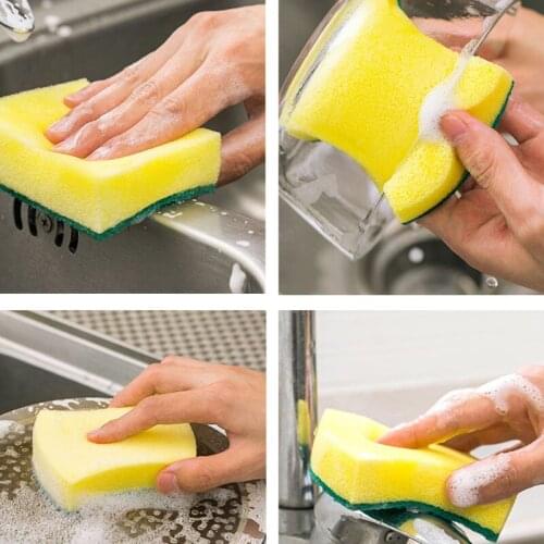 10Pcs Kitchen Dishcloth Rag Cleaning Bathroom Toilet Kitchen Glass Wall Cleaning Bath Brush Sponge Bath Bottom