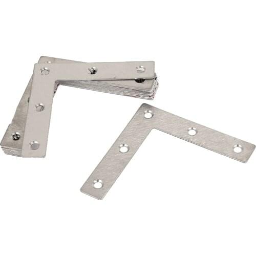12pcs Angle Plate Corner Brace Flat L Shape Repair Bracket 80x80mm Silver