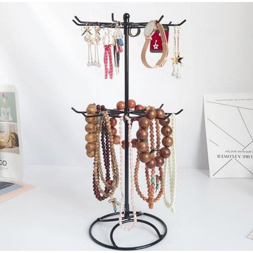 360 Degrees Rotary Jewelry Rack iron Hanging Necklace Shelf Bracelet Jewelry Storage Earrings Display Jewelry Display Props/Box