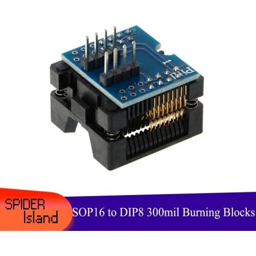 10PCS SOP16 to DIP8 Adapter Wide 300mil SOP8 Socket IC Programmer Adapter for EZP2010 EZP2013 RT809F CH341A Programmer
