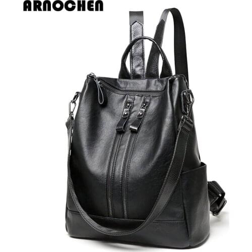 ARNOCHEN2018 new backpacks female genuine dual-purpose bag wild versatile shoulder bag ladies casual fashion backpack XD122