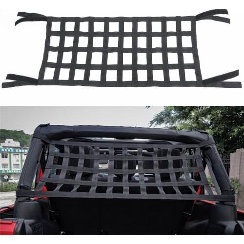 Car Cargo Net Roof Net Hammock Accessories for Jeep Wrangler TJ JK JKU JL JLU Gladiator JT 1997-2018 2019 2020 2021 2022 Black