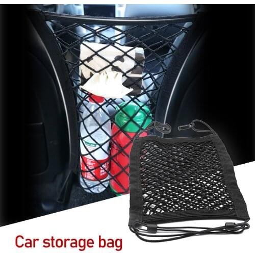 Car Storage Net Pocket Car Back Rear Seat Elastic String Net Mesh Storage Bag Pocket Cage Auto Organizer Seat Back Bag