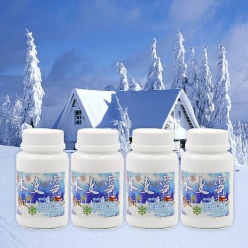 Behogar 4pcs Amazing DIY Instant Fake Simulation Fluffy Snow Powder for Christmas Wedding Festival Holiday Party Decorations