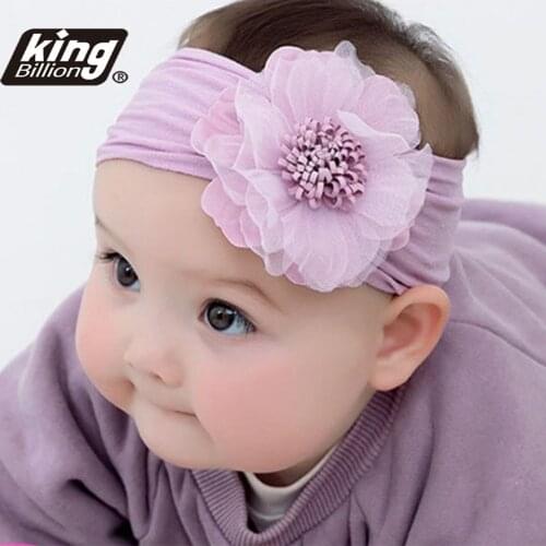 Free Shipping Fashion Florals Headband Newborn Baby Elastic Princess Hairbands Child Kids Pearl Fresh Style Cute Headwear Gifts