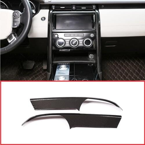 Carbon fiber style For Land Rover Discovery 5 L462 LR5 2017 2018 Car Central Console Decoration Strips Trim Accessories 2pcs