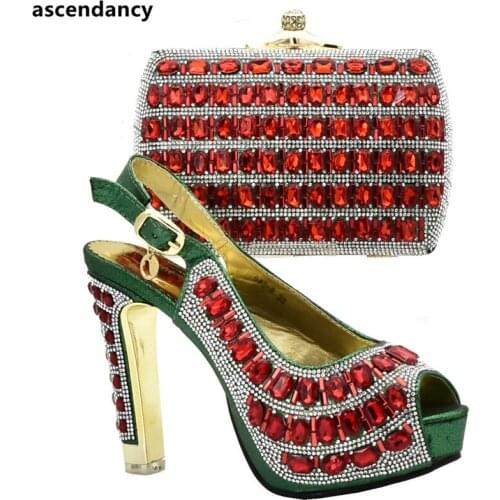 Italian Shoe with Matching Bag New Designs 2018 Purple Ladies Shoes and Bags Set Good Quality Italy Shoes and Bags Set for Party