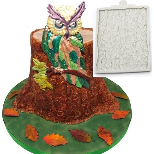 Bark stump Shape DIY Fondant Cake Decoration Silicone Molds Cake Border Decorating Tool Chocolate Candy Cookies Silicone Mould