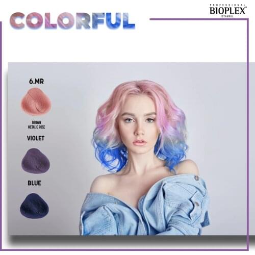 4 Packs Bioplex Glamlook Hair Dye "Unique" Colorful Series Nourishing Hair Color Cream Makeup for Home and Hairdressing Salons