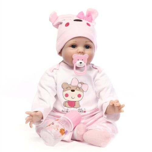 NPKDOLL 55cm acrylic reborn doll eyes cloth body reborn baby doll like real girl menina de surprice doll with hands accessories