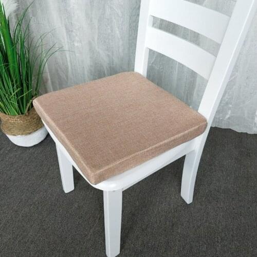 Square Solid Colors Thicken Cotton Linen Sofa Seat Cushion Home Office Tatami Bay Window Pad Soft Bottom Non-slip Chair Cushions