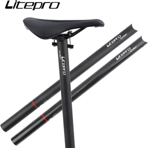 Litepro Ultralight Folding Bike Carbon Fiber Seatpost 31.8/33.9mm*580mm 412 SP8 Fnhon Bicycle Seat Post Cycling Parts Seat Tube