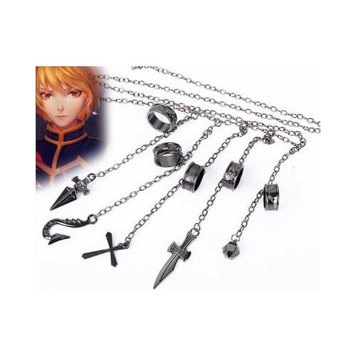 Anime Hunter x Hunter Kurapika cosplay Metal Ring accessories Men Five Finger Chain costume prop alloy pendant chain figerrings