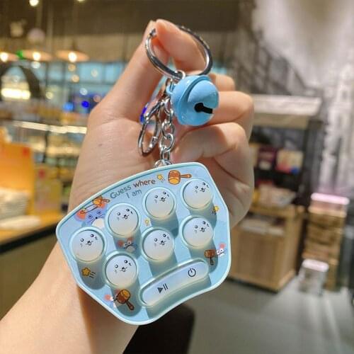 Miniature Cuddly Play Ground Rat Game Key Chain Classic Cartoon Puzzle Nyckelring Creative Children Gift Pendant Keyring Jewelry