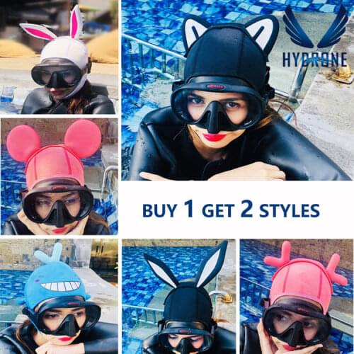 HYDRONE Style Change 3MM Neoprene Cartoon Animal Design Scuba Free Dive Hood Hat Cap Helmet Snorkeling Sunscreen Anti-UV Warm