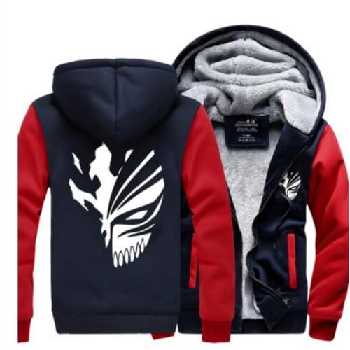 Bleach Kurosaki Ichigo Kuchiki Rukia Soul Reaper Cosplay Costume thicken winter fleece jacket coat Hoodie