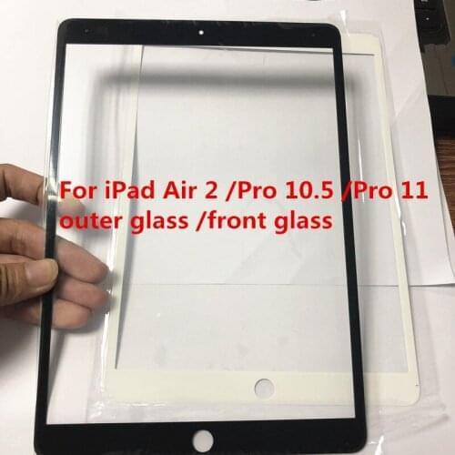 20pcs/lot Wholesale A quality Front Outer Glass Screen LCD Front Outer Glass Lens For iPad Air 2 Pro 10.5 11