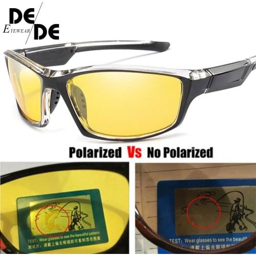 Polarized Night Vision Sunglasses Men Square Sport Driving Sun Glasses For Men Mirror Luxury Brand Designer