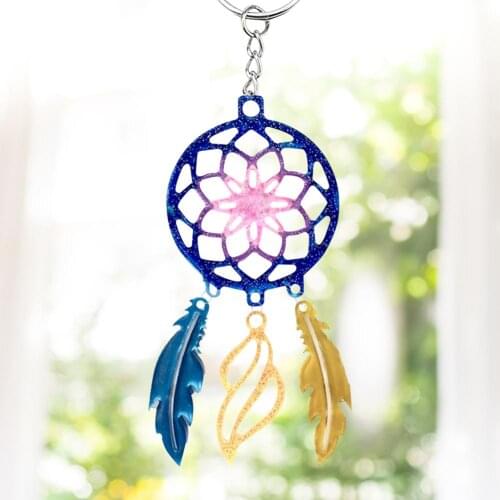 DIY Dream Catcher Feather Earrings Silicone Mold Multi-Style Combination Keychain Silicone Crystal Epoxy Mold Gift for friends