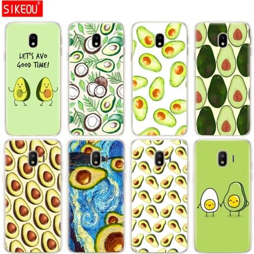 Silicone cover phone case for Samsung Galaxy J3 J5 J7 2017 J330 J530 J730 PRO j2 2018 Cute Avocado Food