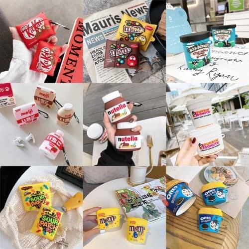 3D Chocolate Cookies Case Ice Cream Food Silicone Case for AirPods Pro 2 1 Protective Earphone Charging Box Cover for AirPods