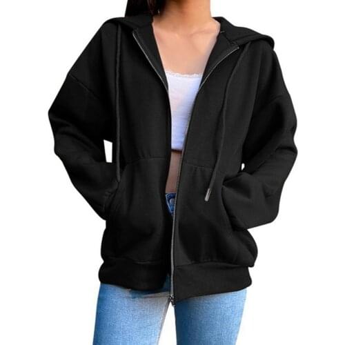 Dark Gothic Punk Solid Sweatshirt Harajuku Sweatsuit Couple HipHop Large Size Street Sport Zipper Cyberpunk Y2k Girl Jacket Hood