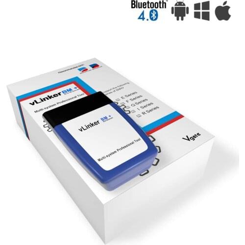 Vgate VLinker BM Plus Bluetooth BLE OBD2 Scanner for iPhone & Android Unlock BMW Hidden Features in BimmerCode App