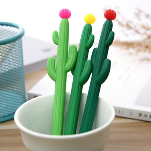 Japan and South Korea creative cactus gel pen plant black signature pen office fountain pen student stationery