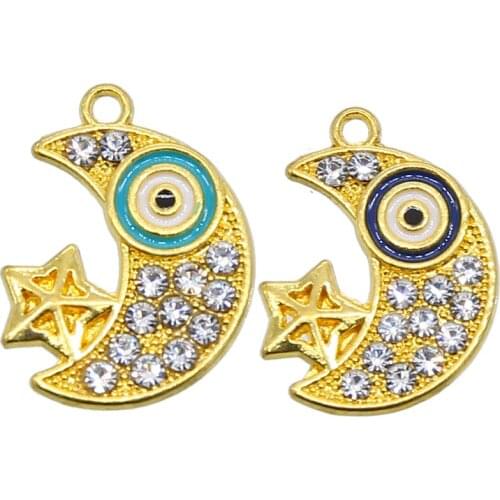 New hot fashion moon lucky eye jewelry necklace pendant Galaxy cute crescent star Turkey eye bracelet accessories