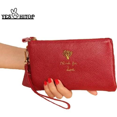 Genuine leather womens wallets and purses ladies handbags 2019