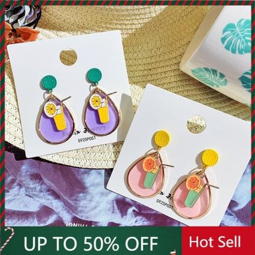 2021 New Hot Sell Contrasting Color Earrings Sweet Girl Heart Transparent Acrylic Earrings for Women Ear Jewelry