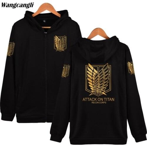 Attack On Titan Hoodies Sweatshirt Japan Popular Anime Zipper Hoodie Sweatshirts Funny Cartoon Harajuku Tops 4XL Clothes