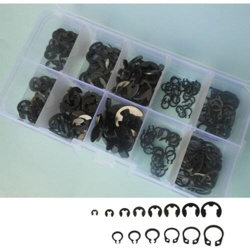 300Pcs Internal External Retaining Circlips 3mm 4mm 5mm 6mm 8mm 9mm E-clip Washers Snap Retaining Ring Assortment Kit