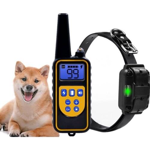 800yd Electric Remote Dog Training Collar Waterproof Rechargeable LCD Display for All Size Beep Shock Vibration Mode