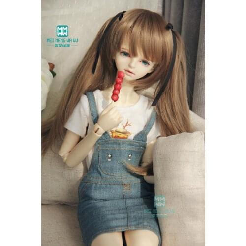 BJD accessories doll clother for 58-60cm 1/3 SD10 DD BJD doll T-shirt, denim shorts, strap skirt