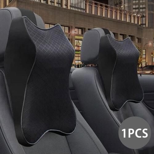 Car Headrest Neck Pillow For Seat Chair In Auto Memory Foam Cotton Cushion Fabric Cover Soft Head Rest Auto Interior Accessories