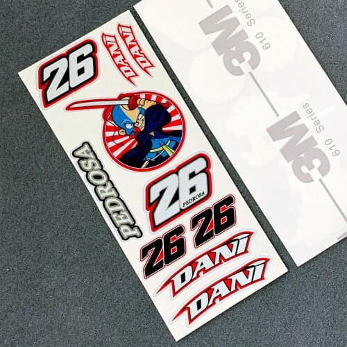Motorsport Dani Pedrosa 26 #26 stickers Samurai for Helmet RX-7X RX-7V Motocross Decals motorcycle sticker 3M Highly Reflective