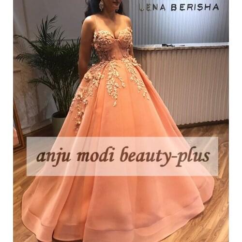 Ball Gown Appliques Prom Dresses Long Sweetheart Spaghetti Straps Formal Evening Party Ball Gown Robe De Soiree