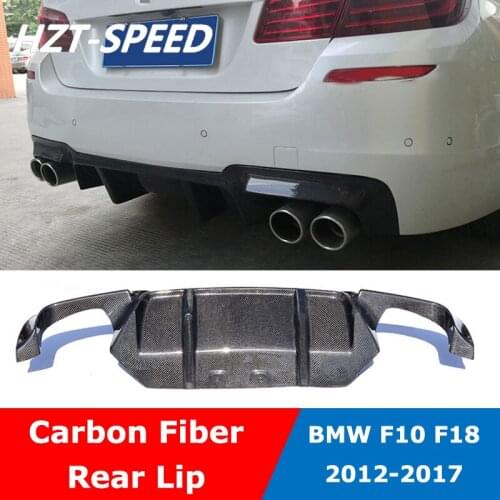 Double Blade Type Carbon Fiber Bumper Lip Spoiler Rear Diffuser For BMW 5 Series F10 F18 M5 And MT Car Modification 2012-2017