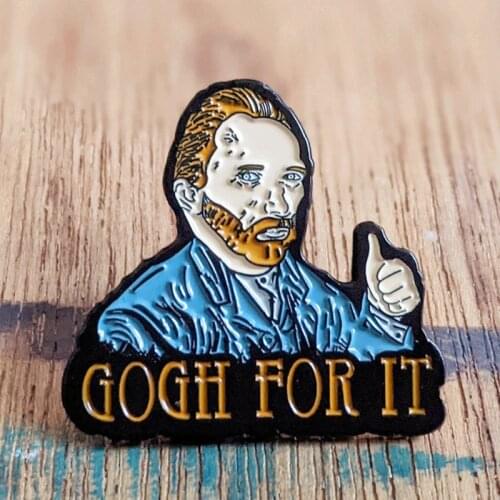 Van Goth for It Self-Portrait Brooch Pins Enamel Metal Badges Lapel Pin Brooches Jackets Jeans Fashion Jewelry Accessories