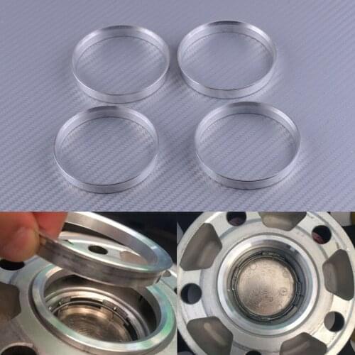 DWCX 4Pcs Aluminum Car Centric Spigot Hub Rings Wheel Spacer Set 64.1mm ID to 67.1mm OD Accessories Silver