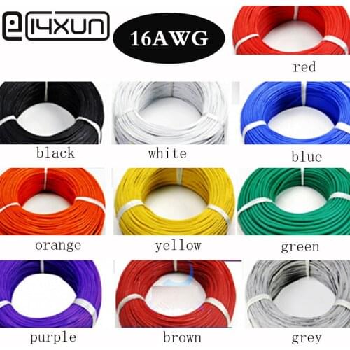 EClyxun 1 Meters 16AWG Flexible Silicone Wire Cable wires RC Tinned copper line Stranded Wire DIY