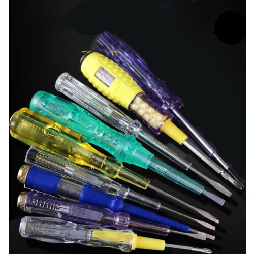Volt Current ac dc voltage test pencil Contact light Double-headed Electric Tester Crossed Insulated screwdriver for repair tool