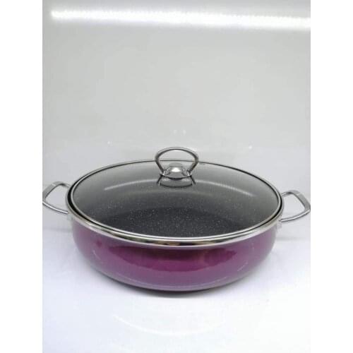 Schafer Kitchen House 26cm Enamel Flat Cookware Plum