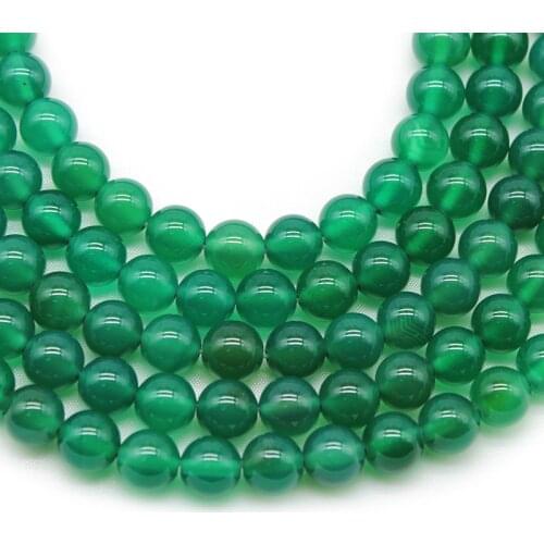 Natural Stone Green Agat Stone Smooth Round Loose Ball Beads 4/6/8/10/12mm for Jewelry Making DIY Bracelets Necklace Accessories